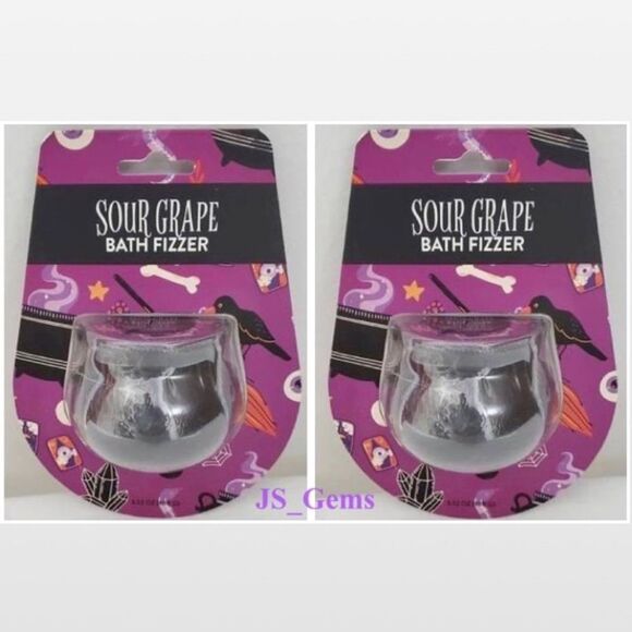 2 New Halloween Purple Bath Fizzers Sour Grape Witches Brew Set - Picture 1 of 11